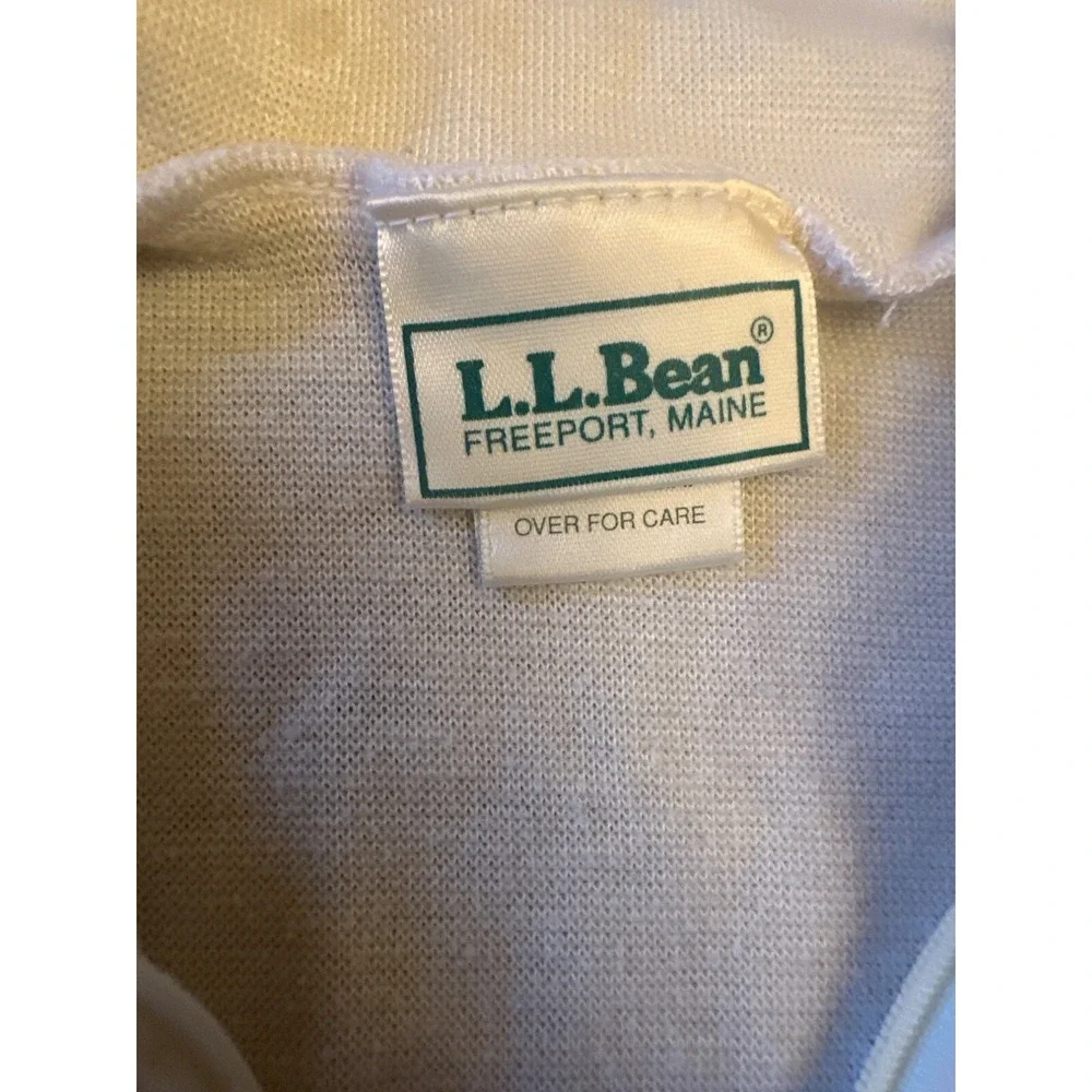 L.L. Bean Mens Long-Sleeve Beige Pullover Shirt Large Made In USA‎